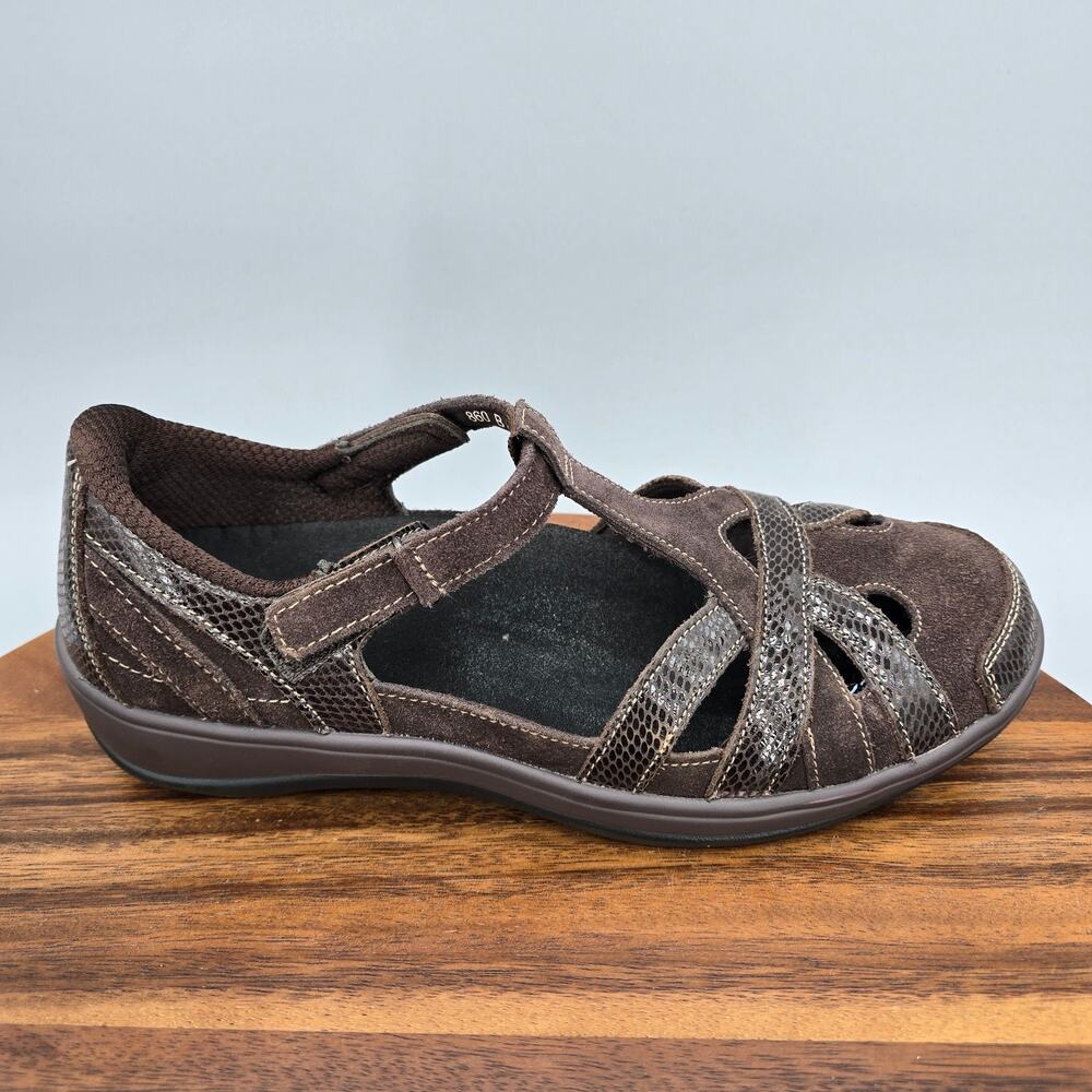 Orthofeet Juno Shoes Womens 8B Brown Adjustable Strap Orthotic Mary Jane Sandals